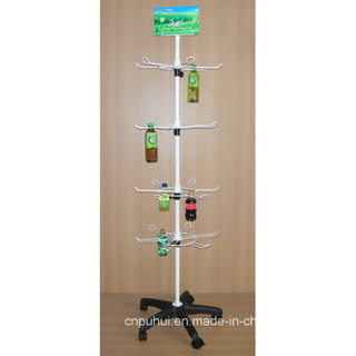 Metal Wire Floor Spinning Bottles Display (PHY1026F)