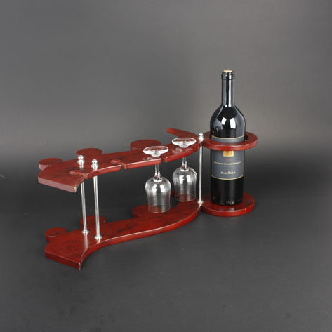 Wine Box Manufacturer Brown PU leather wine display stand