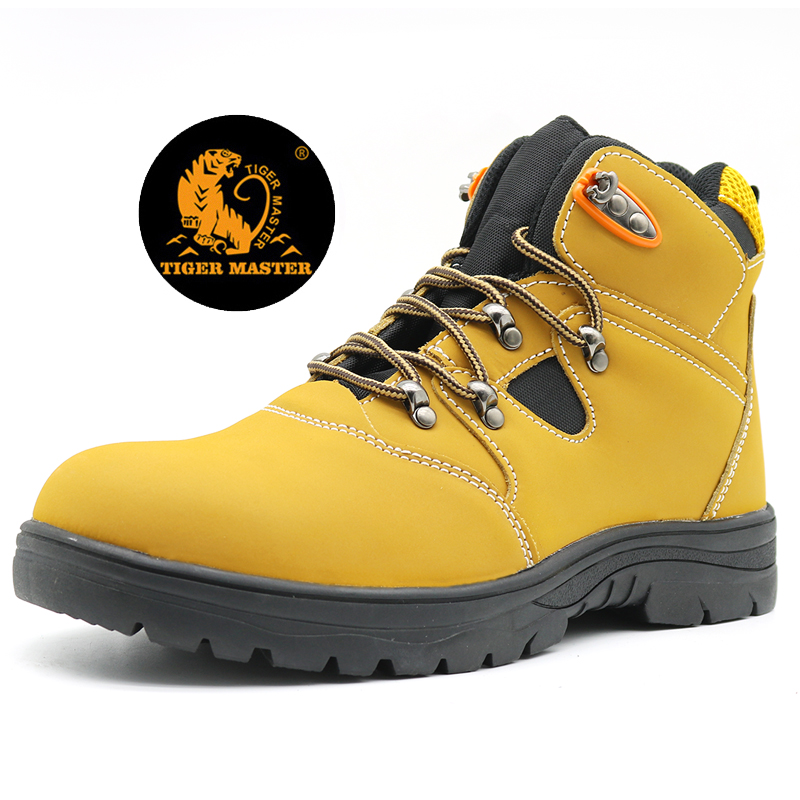 High-cut oil acid resistant anti puncture safety boots steel toe