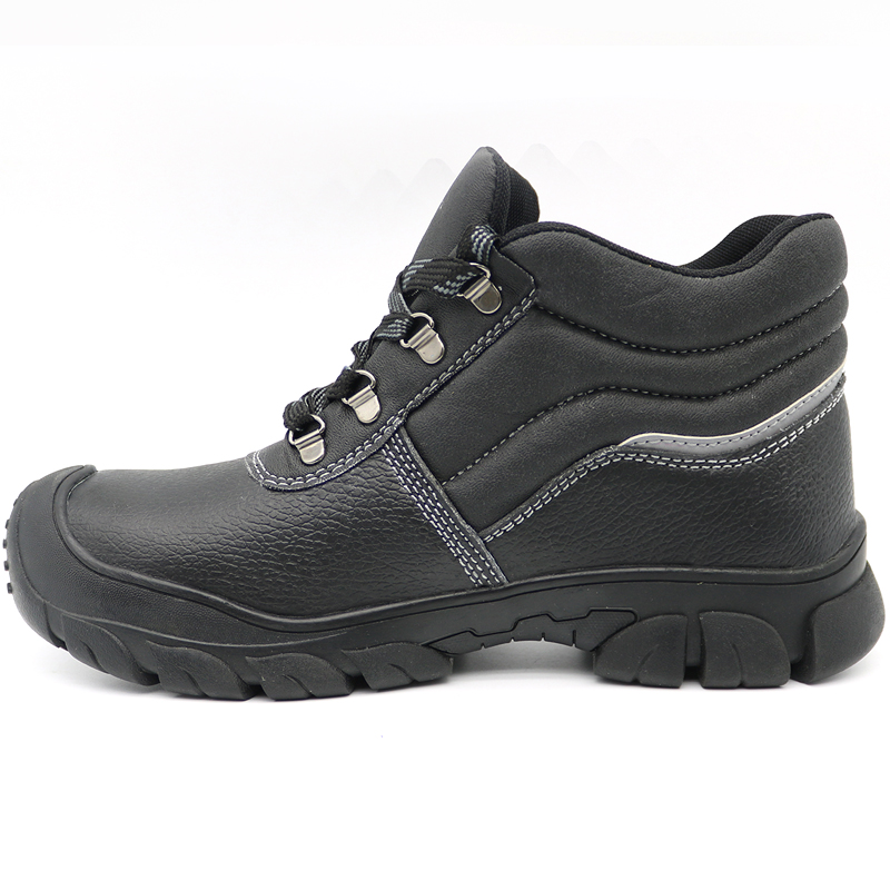 Slip Acid Resistant Oil Industry Safety Shoes Black Middle Cut - Buy ...