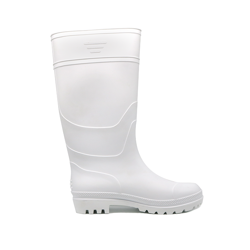 Waterproof White Non Safety Pvc Rain Boots for Food Industry