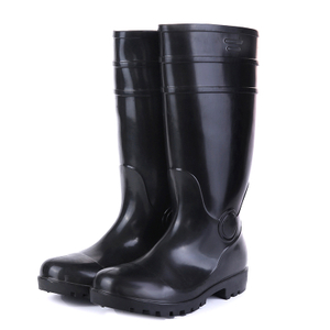Steel Toe Puncture Resistant Shiny Pvc Safety Boots