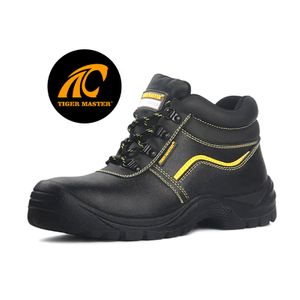 Anti Slip Black Leather Safety Shoes for Men Steel Toe S3