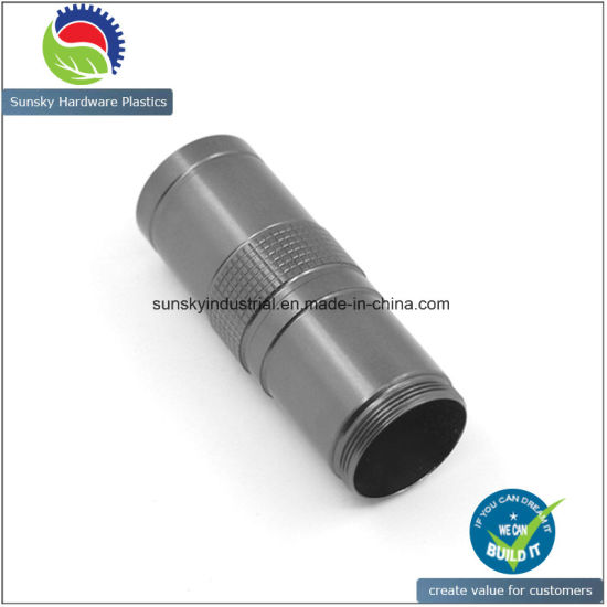 Black Anodized CNC Machined Parts for LED Flashlight Part (AH2556)