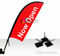 Wall Flag Pole Banner, Wall Mounted Flag Wall Mount Outdoor Teardrop/Feather/Rectangle Banner & Flag