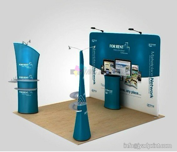 Tension Fabric Twoder Display, Ez-Tube Stretch Polyester Graphic 3D Shaped Display Banner Tower Stand