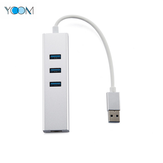 USB-C a 3 puertos USB 3.0 Hub con Ethernet