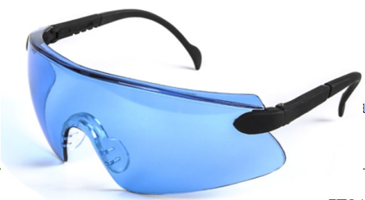 Blue PC lens nylon arm safety eyewear