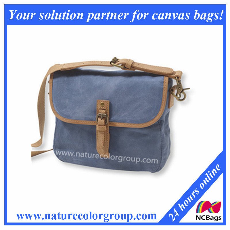 Waxed Canvas Crossbody Bag Messenger Bag