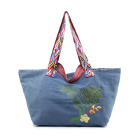 SP4083 Large Lightweight Embroidery flower handbag tote bag for girls
