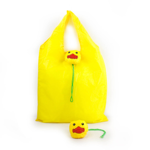 Eco旅行黄色のアヒルのFoldableハンドバッグの食料雑貨の戦闘状況表示板