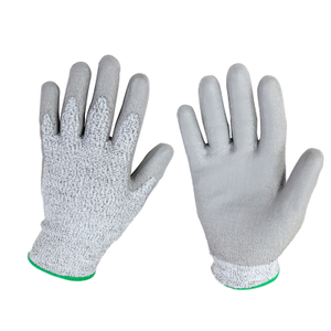 Custom CE EN 388 PU Coated Palm Anti Cut Safety Gloves