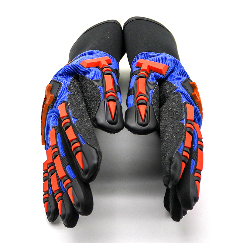 TPR impact resistant anti cut oil & gas industry mechanic gloves