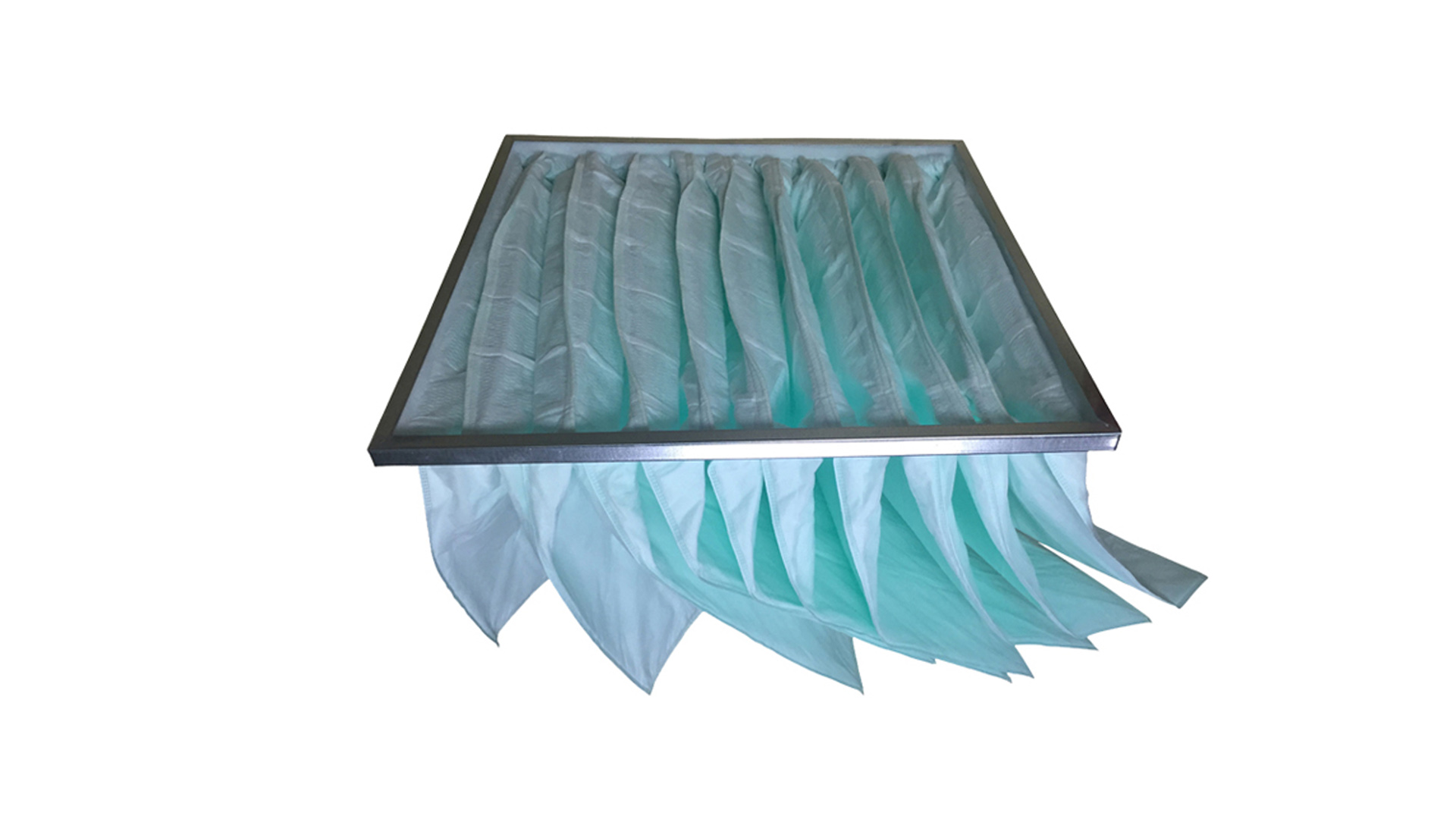 Filtro de bolsa de colector de polvo de filtro de aire de bolsillo de fibra sintética compatible con sistemas de aire acondicionado HVAC
