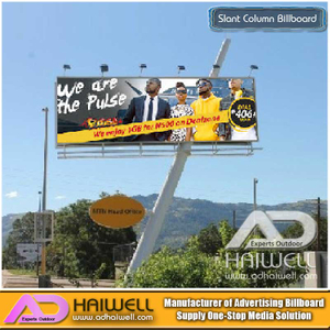 Schräge quadratische Säulen-Straßen-Werbung LED Backlit Billboard im Verkauf