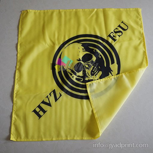 Custom Polyester Bandana, Custom Full Color Printing CMYK Color 100% Polyester Head Bandannas Handkerchiefs