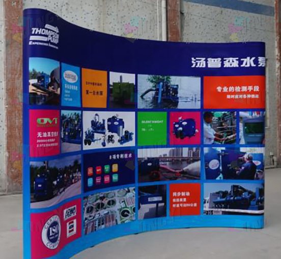 Stable! ! ! POP up Backdrop, Magnetic Curved PVC Aluminum Pop up Banner Stand, Customized 3X4 PVC Pop up Advertising 10FT Display Equipment