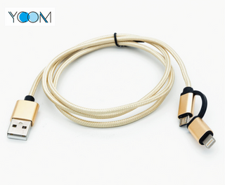 2 in 1 USB Cable for iPhone and Micro