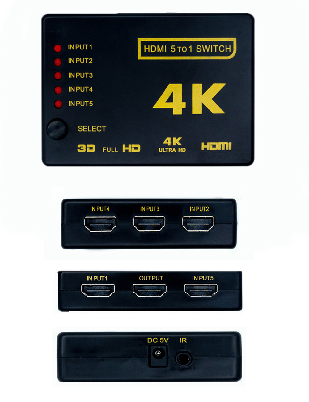 HDMI Switch Support 3D at 1080P 5 to 1