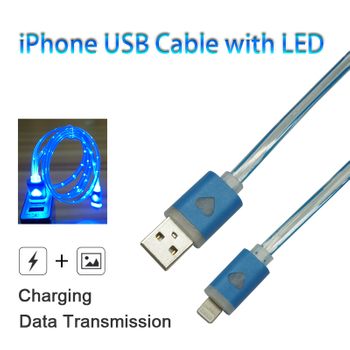 USB Charging Cable with LED for iPhone 