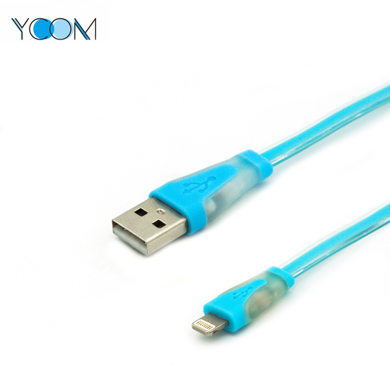 USB Lightning Charging Cable with LED Light, 1m