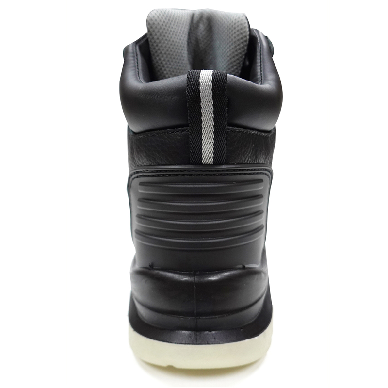 Oil Proof Black Leather PU Rubber Sole Mining Safety Boots Composite Toe