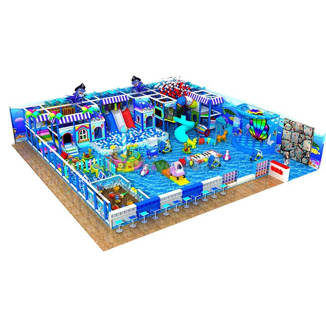 Ocean Themed Amusement Park Kids Soft Indoor Play Structure with Ball Pit