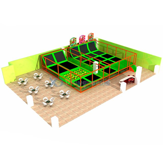 Jungle Themed Amusement Kids Trampoline Park with Foam Pit