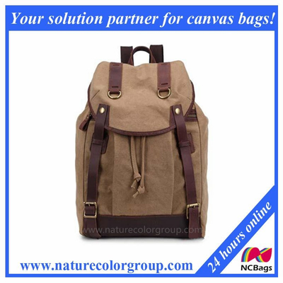 Multi-Functional Canvas and Leather Backpack for Men.