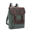 Vintage Canvas Backpack Knapsack with Leather Trim for Travel &amp; Outdoor