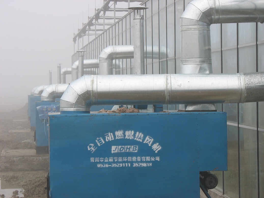 Coal burning Air heater for duck house climate solution and temperature control