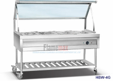HBW-4G 4-Pan Bain Marie Trolley with Glass Top