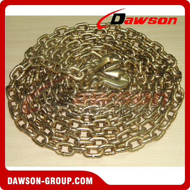 G70 Transport Chains, Australian Standard 8mm x 9m Grade 70 Chain Assembly With Cradle Grab Hook