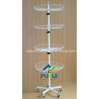 4 Tier Ajustable Floor Standing Wire Basket Spinner (PHY206)