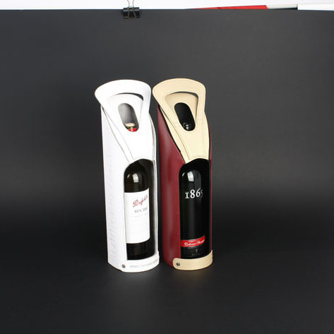 Wine Box Manufacturer Brown PU leather mini wine bottle bags