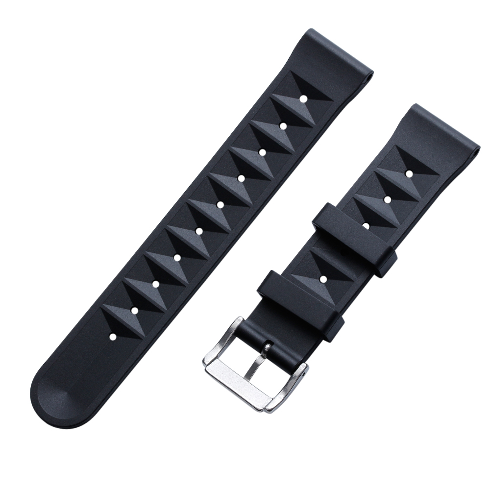 OEM Black Fluorine Rubber Watch Straps Manufacturer Watch Band Factory