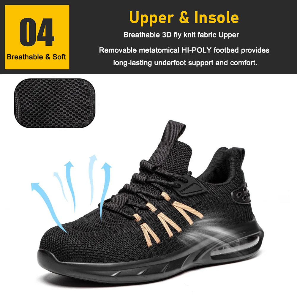 Air Cushioned Fashionable Sports Safety Shoes with Steel Toe - Buy ...