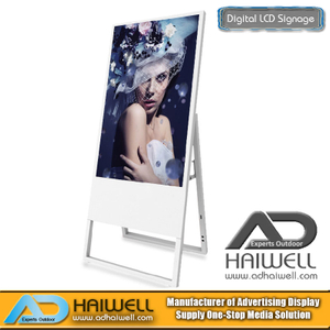 Tableros de anuncios de pantalla LCD para interiores con póster digital portátil ultradelgado de 43 "