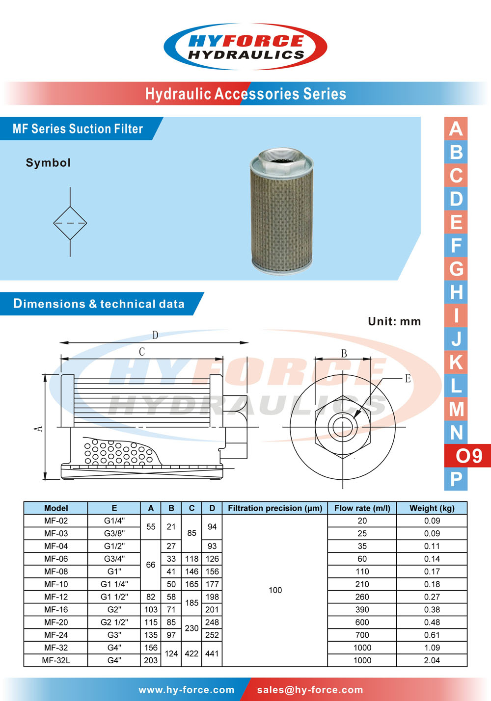 MF Series Suction Filter - Buy MF Suction Filter, Thread Connection ...