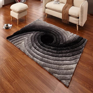 3D Hand Tufted Shag Carpet Gradient Grey Floor Rug