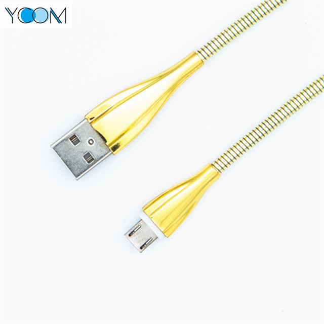 Cable USB de color amarillo para micro teléfono móvil