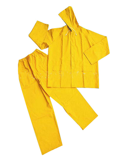 High quality PVC waterproof hooded yellow rainwear