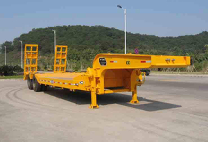 carro de acoplado plano inferior resistente de 30T 50T 80T con el alimentador de FOTON HOWO ISUZU