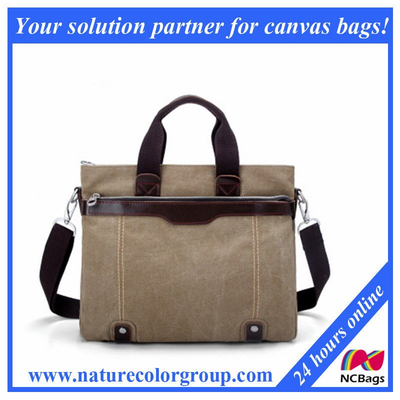 Men′s Canvas Work Handbag Briefcase for Laptop