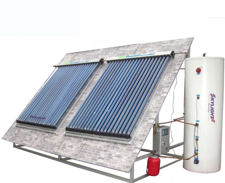 Calentador de agua solar compacto de baja presión con tubo de calor