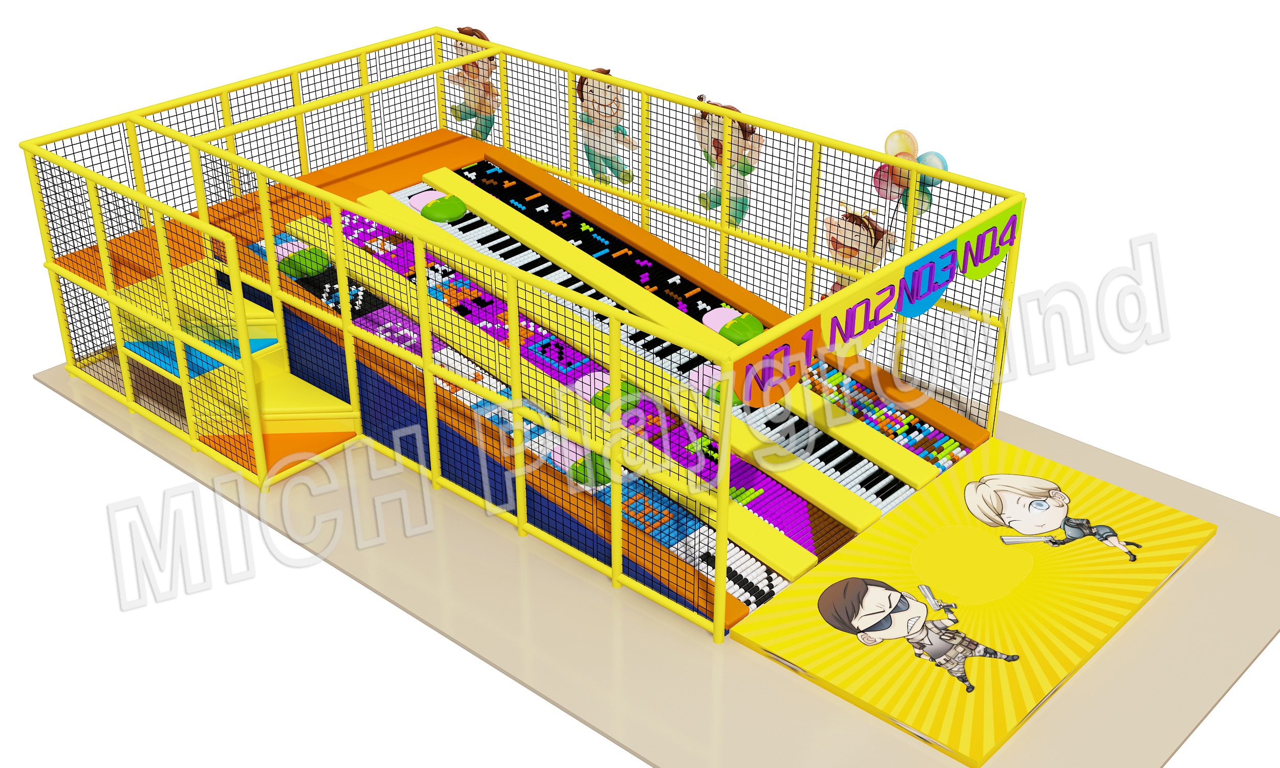 Детские слайд-аттракционы Мягкая крытая детская площадка 6612A