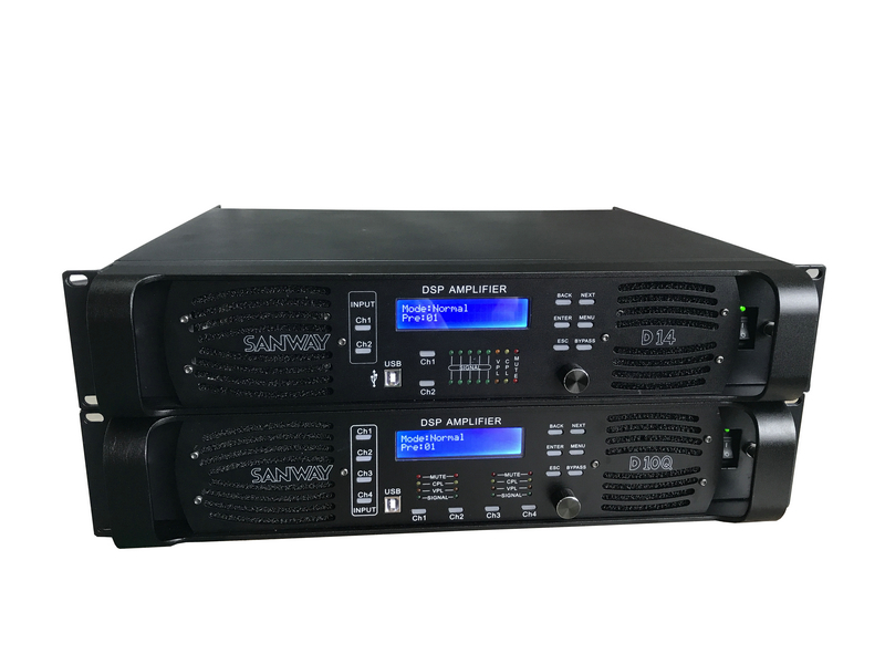 D10Q 4CH Sound Audio Digital DSP Amplificador de alimentação com Ethernet