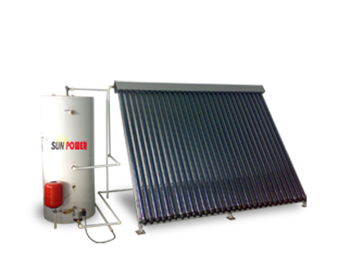 sistema de calentador de agua solar de tubo de calor de acero inoxidable
