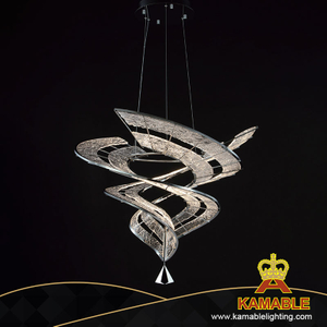 Креативный спиральный прозрачный акриловый золотой металлический декоративный подвесной светильник для виллы (MD9006A-9B)