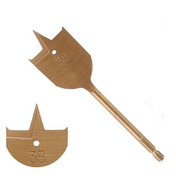 Titanbeschichteter Schnellwechsel-Sechskant-Dreipunkt-Flachholz-Spatenbohrer mit Schneidnut